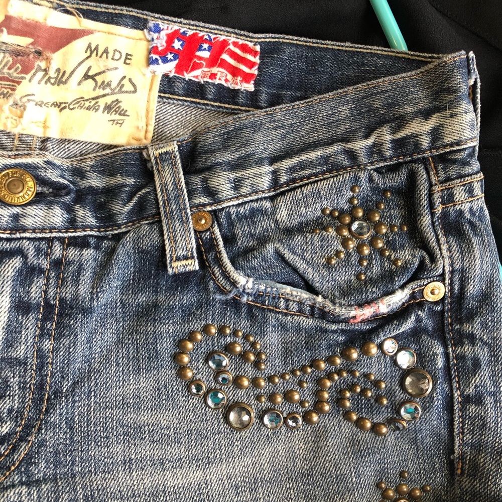 7 For All Mankind Embellished low rise Boot Cut Jeans